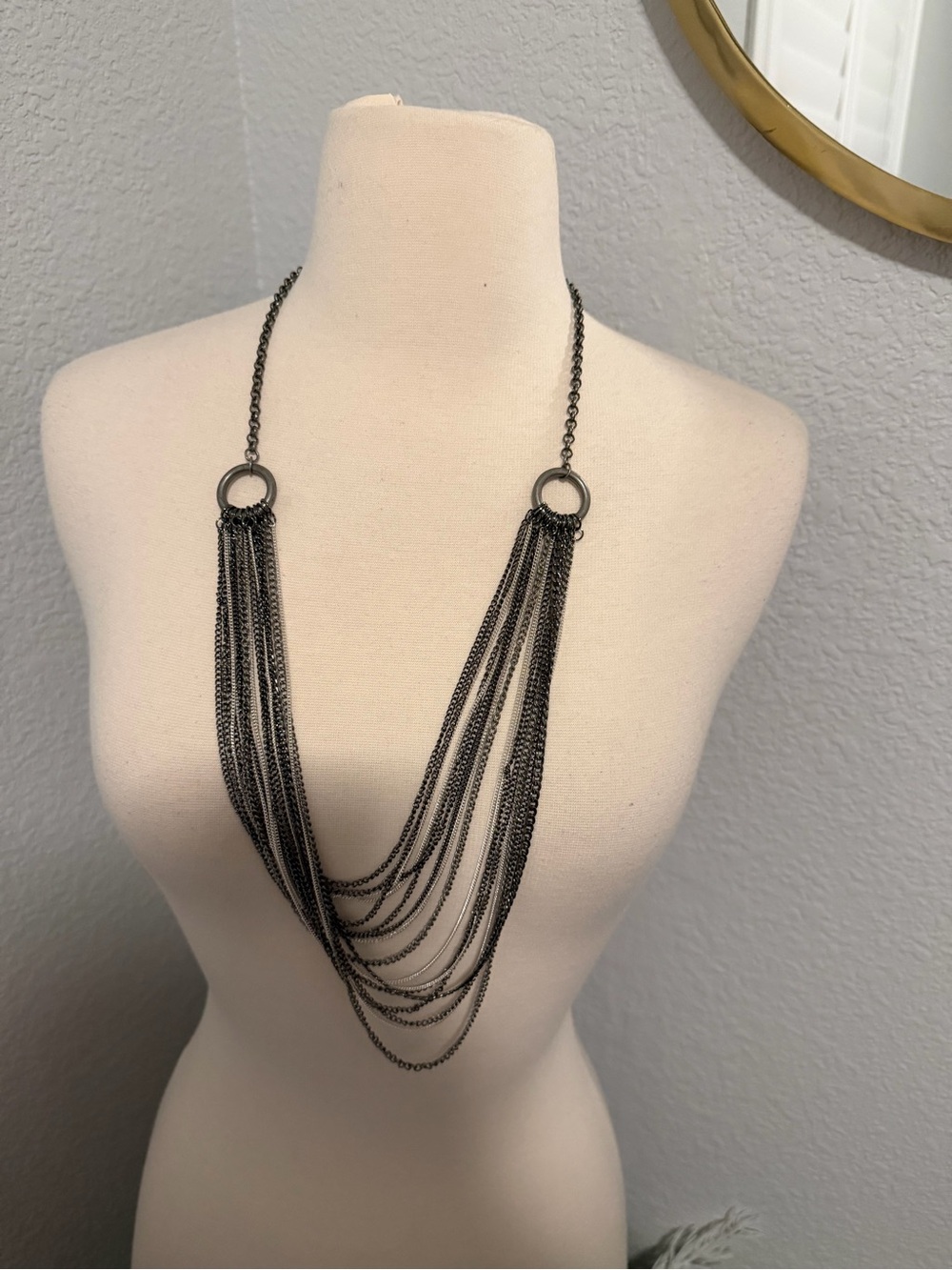 Black Multi-Strand Layered Necklace